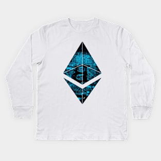 The Flipping Eth Flips Btc Cryptocurrency Blockchain Design Kids Long Sleeve T-Shirt